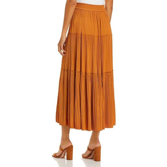 A.L.C. Womens Thea Beige Tiered Midi Dressy A-Line Skirt NWT - Picture 2 of 2